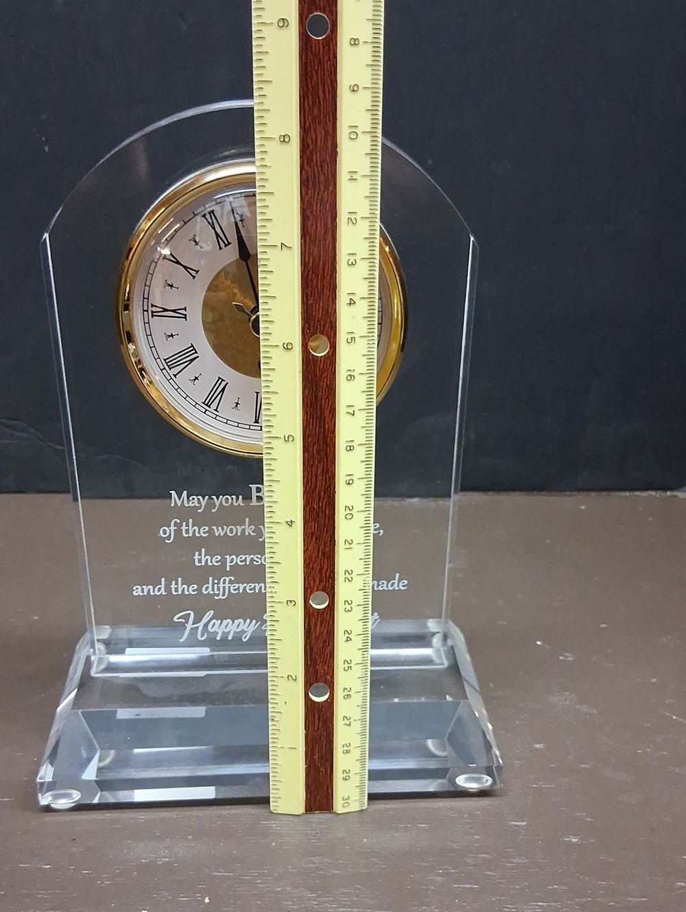 Beautiful Retirement Acrylic Clock With Second Hand. Keeps perfect time. - Picture 5 of 7